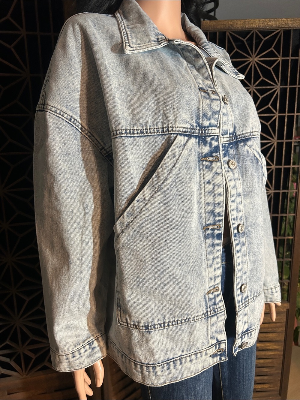 FME FASHION DESIGN OVERSIZED JEAN JACKET S-M
